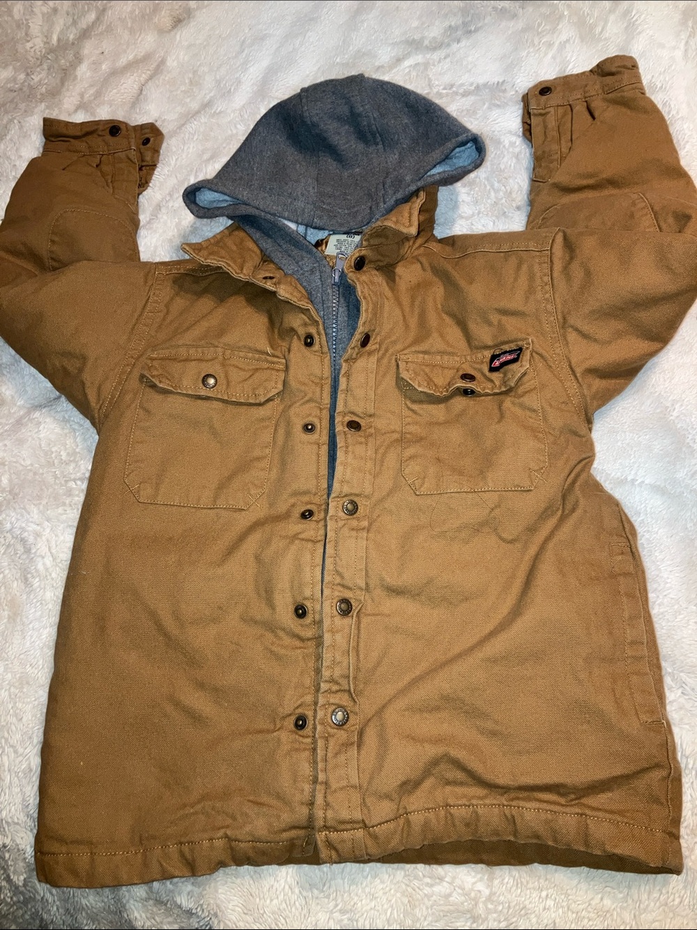 Dickies Kids Tan Brown Jean-Style Hooded Jacket